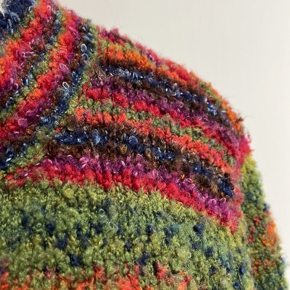 Appleseeds Women’s Size Large Crewneck Cardigan Sweater Multi Color Button Up - Picture 3 of 13